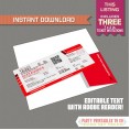 Airplane Boarding Pass with FREE Thank You Card (Red)